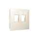 AP3121 Лицевая панель ALFA (Бежевый глянец) для компьютерной/телефонной двойной розетки RJ-45/RJ-11 QUANT