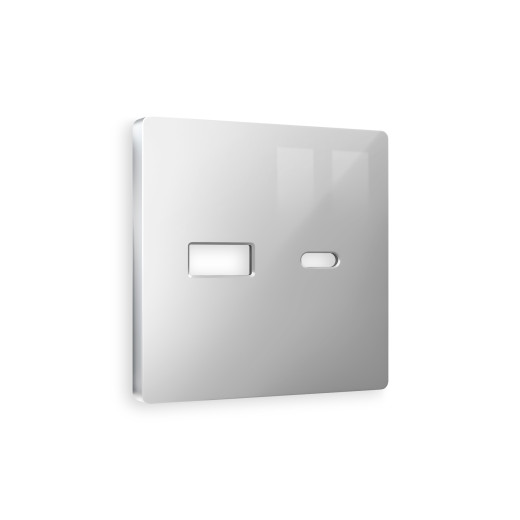 AP4110 Лицевая панель ALFA (Серебро глянец) для розетки 2USB тип A+C QUANT