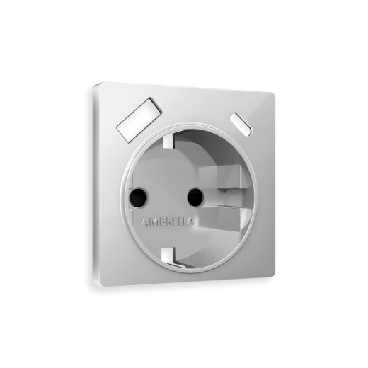 AP4100 Лицевая панель ALFA (Серебро глянец) для электрической розетки с/з со шторками 2USB A+C QUANT