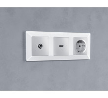 AP4130 Лицевая панель ALFA (Серебро глянец) для TV розетки QUANT