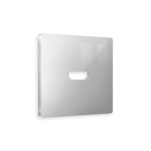 AP4140 Лицевая панель ALFA (Серебро глянец) для HDMI розетки QUANT
