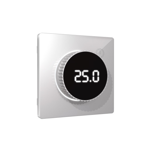 AP4058 Лицевая панель ALFA (Серебро глянец) для терморегулятора теплого пола с цифровым дисплеем QUANT
