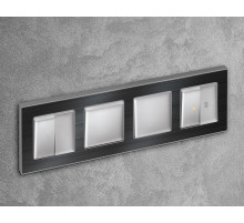 AP4030 Лицевая панель ALFA (Серебро глянец) для 2-кл выключателей QUANT