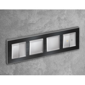 AP4030 Лицевая панель ALFA (Серебро глянец) для 2-кл выключателей QUANT