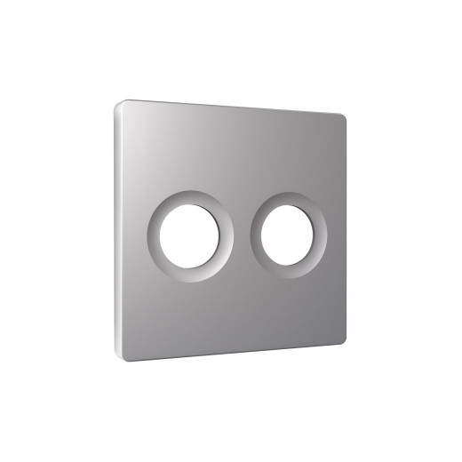 AP5133 Лицевая панель ALFA (Сталь матовый) для TV двойной розетки QUANT