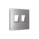 AP5121 Лицевая панель ALFA (Сталь матовый) для компьютерной/телефонной двойной розетки RJ-45/RJ-11 QUANT