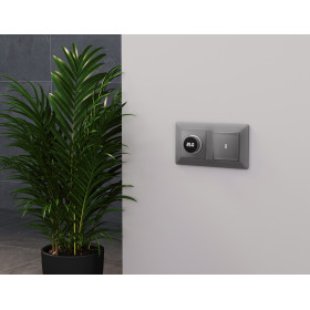 AP5058 Лицевая панель ALFA (Сталь матовый) для терморегулятора теплого пола с цифровым дисплеем QUANT