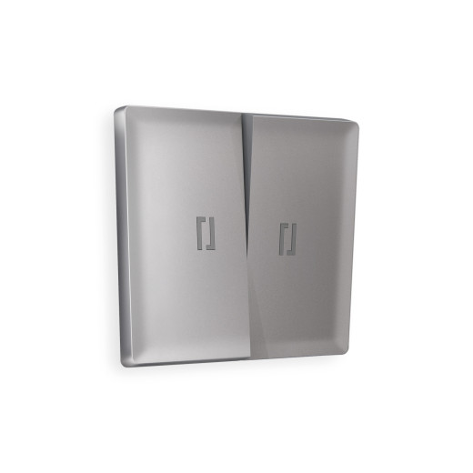 AP5040 Лицевая панель ALFA (Сталь матовый) для 2-кл выключателей с подсветкой QUANT