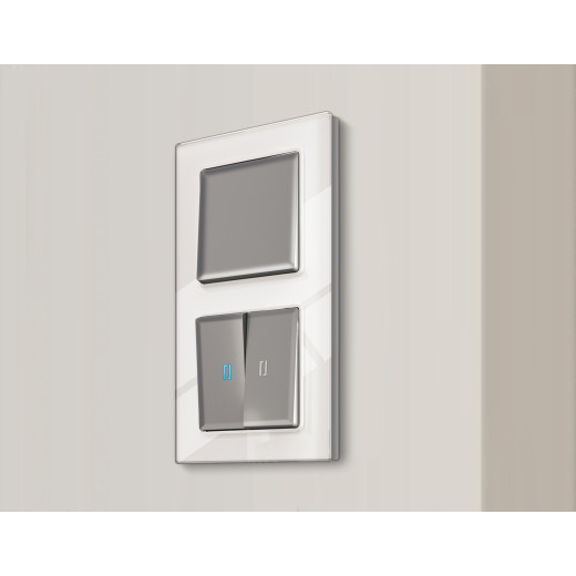 AP5010 Лицевая панель ALFA (Сталь матовый) для 1-кл выключателей QUANT