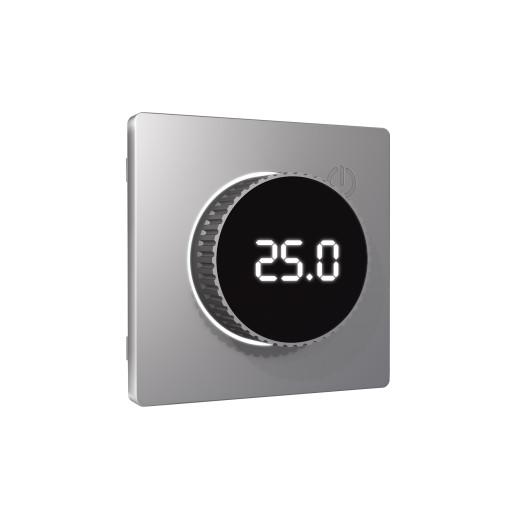 AP5058 Лицевая панель ALFA (Сталь матовый) для терморегулятора теплого пола с цифровым дисплеем QUANT