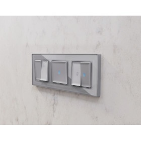 AP5030 Лицевая панель ALFA (Сталь матовый) для 2-кл выключателей QUANT