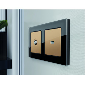 AP6140 Лицевая панель ALFA (Шампань) для HDMI розетки QUANT