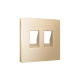 AP6121 Лицевая панель ALFA (Шампань) для компьютерной/телефонной двойной розетки RJ-45/RJ-11 QUANT