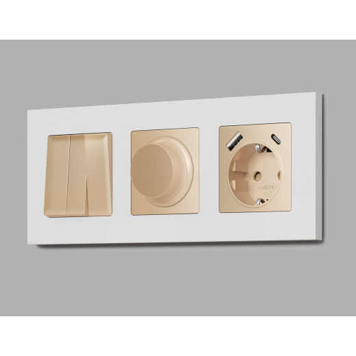 AP6055 Лицевая панель ALFA (Шампань) для светорегулятора универсального QUANT