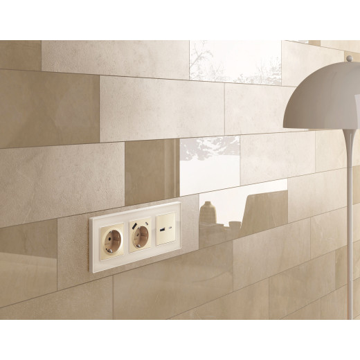 AP6110 Лицевая панель ALFA (Шампань) для розетки 2USB тип A+C QUANT