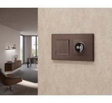 AP6358 Лицевая панель ALFA (Темная бронза матовый) для терморегулятора теплого пола с цифровым дисплеем QUANT