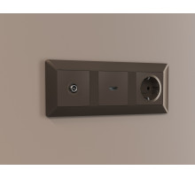 AP6430 Лицевая панель ALFA (Темная бронза матовый) для TV розетки QUANT