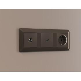 AP6430 Лицевая панель ALFA (Темная бронза матовый) для TV розетки QUANT