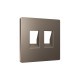 AP6421 Лицевая панель ALFA (Темная бронза матовый) для компьютерной/телефонной двойной розетки RJ-45/RJ-11 QUANT
