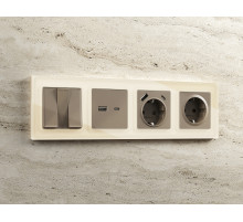 AP6350 Лицевая панель ALFA (Темная бронза матовый) для 3-кл выключателей QUANT