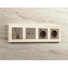 AP6350 Лицевая панель ALFA (Темная бронза матовый) для 3-кл выключателей QUANT