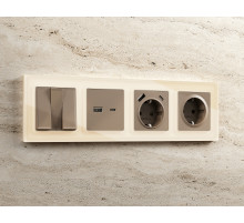 AP6360 Лицевая панель ALFA (Темная бронза матовый) для электрической розетки с/з QUANT