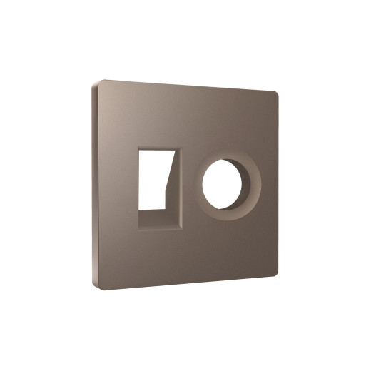 AP6425 Лицевая панель ALFA (Темная бронза матовый) для компьютерной/телефонной + TV розетки RJ-45/RJ-11 QUANT