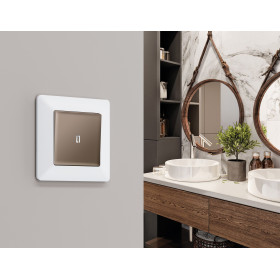 AP6320 Лицевая панель ALFA (Темная бронза матовый) для 1-кл выключателей с подсветкой QUANT