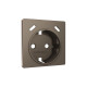 AP6405 Лицевая панель ALFA (Темная бронза матовый) для электрической розетки с/з со шторками 2USB C+C QUANT