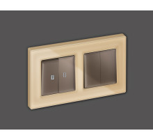 AP6340 Лицевая панель ALFA (Темная бронза матовый) для 2-кл выключателей с подсветкой QUANT