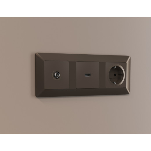 AP6440 Лицевая панель ALFA (Темная бронза матовый) для HDMI розетки QUANT