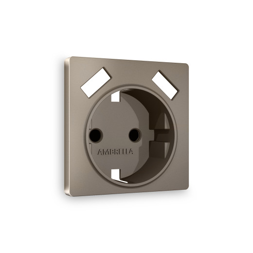 AP6390 Лицевая панель ALFA (Темная бронза матовый) для электрической розетки с/з со шторками 2USB A+A QUANT