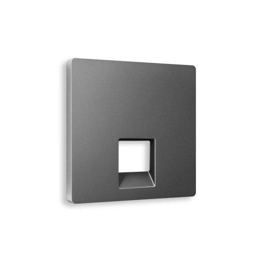 AP6620 Лицевая панель ALFA (Антрацит серый) для компьютерной/телефонной розетки RJ-45/RJ-11 QUANT