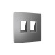 AP6621 Лицевая панель ALFA (Антрацит серый) для компьютерной/телефонной двойной розетки RJ-45/RJ-11 QUANT