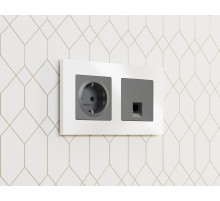 AP6560 Лицевая панель ALFA (Антрацит серый) для электрической розетки с/з QUANT