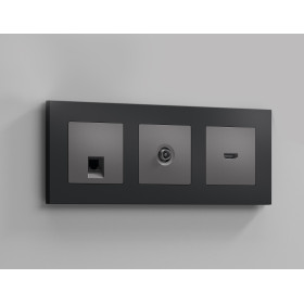 AP6640 Лицевая панель ALFA (Антрацит серый) для HDMI розетки QUANT