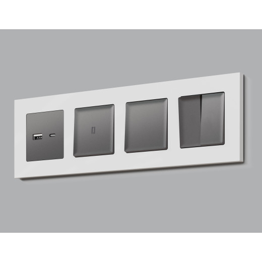 AP6510 Лицевая панель ALFA (Антрацит серый) для 1-кл выключателей QUANT