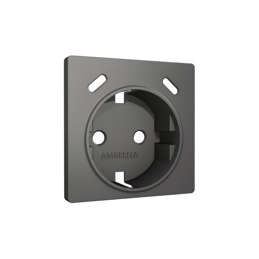 AP6605 Лицевая панель ALFA (Антрацит серый) для электрической розетки с/з со шторками 2USB C+C QUANT