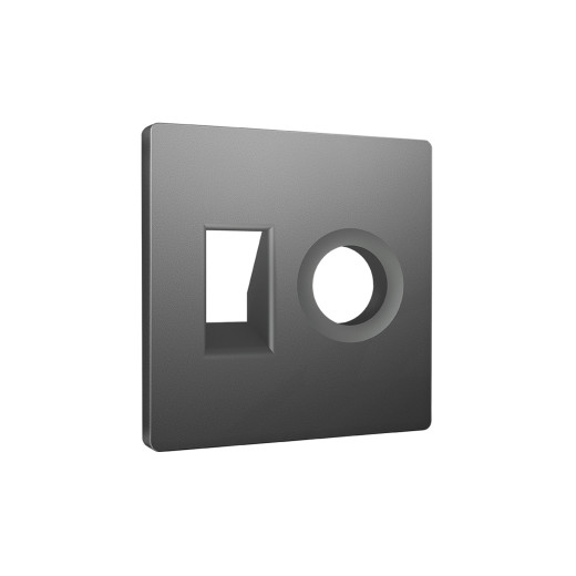 AP6625 Лицевая панель ALFA (Антрацит серый) для компьютерной/телефонной + TV розетки RJ-45/RJ-11 QUANT