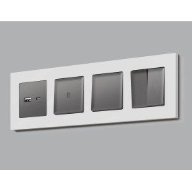 AP6530 Лицевая панель ALFA (Антрацит серый) для 2-кл выключателей QUANT