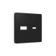 AP8110 Лицевая панель ALFA (Черный матовый) для розетки 2USB тип A+C QUANT