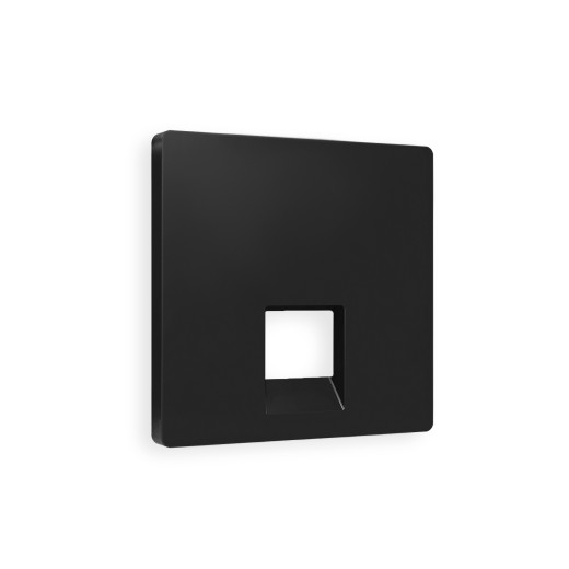 AP8120 Лицевая панель ALFA (Черный матовый) для компьютерной/телефонной розетки RJ-45/RJ-11 QUANT