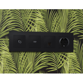 AP8130 Лицевая панель ALFA (Черный матовый) для TV розетки QUANT