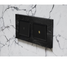 AP8020 Лицевая панель ALFA (Черный матовый) для 1-кл выключателей с подсветкой QUANT