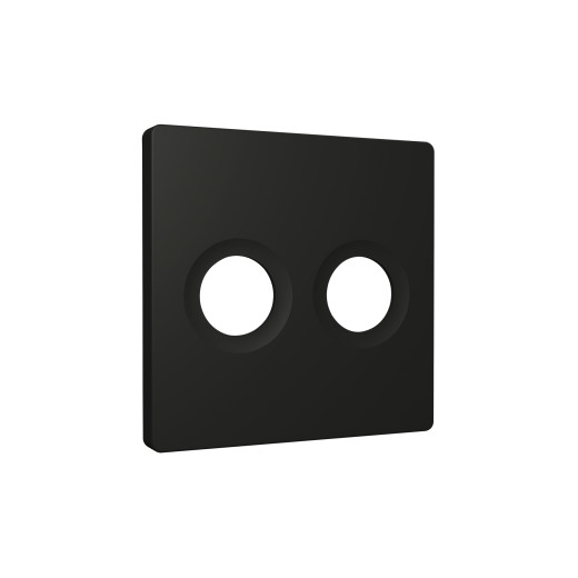 AP8133 Лицевая панель ALFA (Черный матовый) для TV двойной розетки QUANT