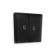 AP8040 Лицевая панель ALFA (Черный матовый) для 2-кл выключателей с подсветкой QUANT