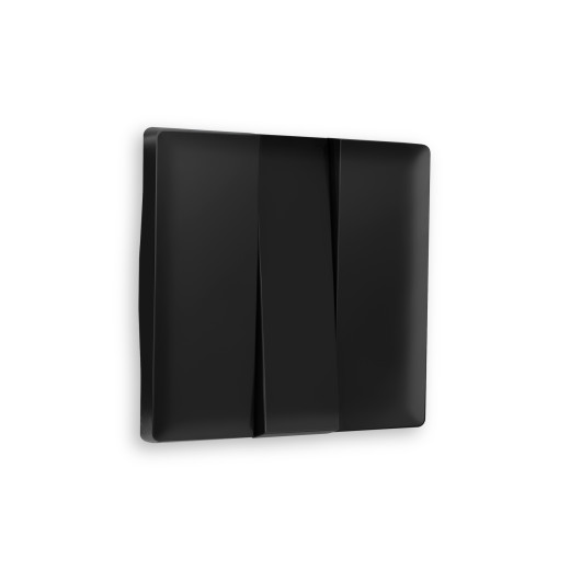 AP8050 Лицевая панель ALFA (Черный матовый) для 3-кл выключателей QUANT