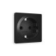 AP8070 Лицевая панель ALFA (Черный матовый) для электрической розетки с/з и шторками QUANT