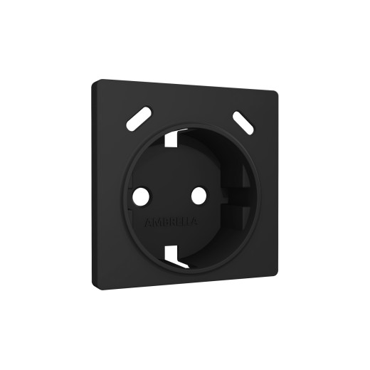 AP8105 Лицевая панель ALFA (Черный матовый) для электрической розетки с/з со шторками 2USB C+C QUANT