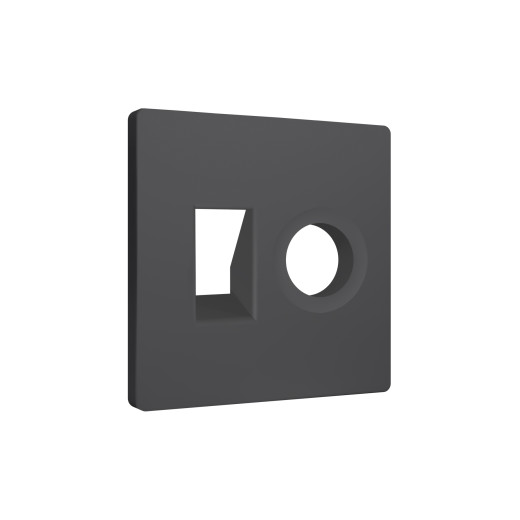 AP9125 Лицевая панель ALFA (Графит мягкое касание) для компьютерной/телефонной + TV розетки RJ-45/RJ-11 QUANT